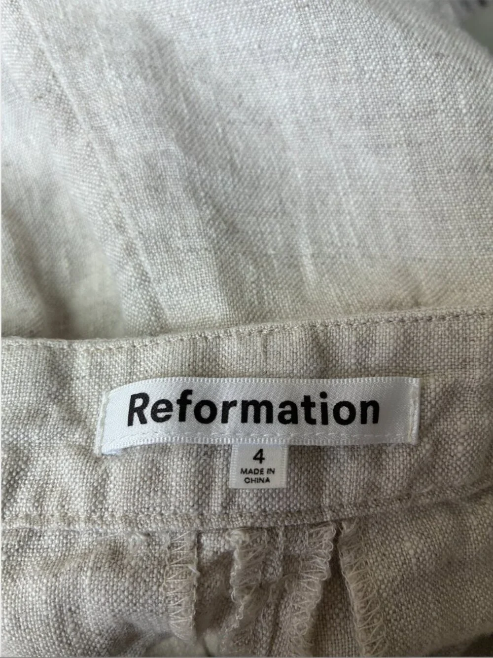 Reformation Mason Linen Pants - Size 4
